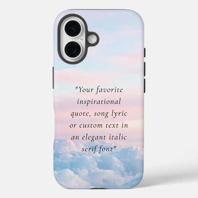 Elegant Modern Minimalist Custom Quote Case-Mate iPhone Case (Back)