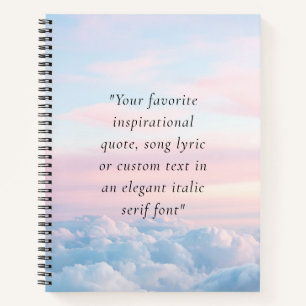 Elegant Modern Minimalist Custom Quote Notebook