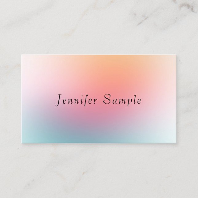 Elegant Modern Minimalist Design Colourful Templat Business Card (Front)