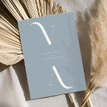 Elegant Modern Minimalist Dusty Blue Wedding Invitation<br><div class="desc">Modern Minimalist Dusty Blue Wedding Invitation. Features elegant monogram typography and minimal graphic design. Personalise text with all the details of your special day.</div>
