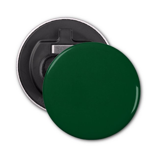 Elegant Modern Minimalist Forest Green Bottle Opener (Front)