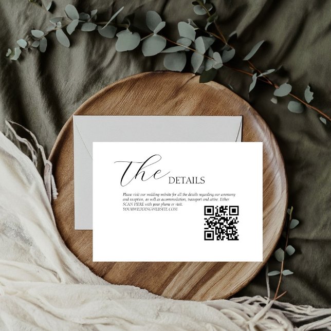 Elegant Modern Minimalist  Forest Wedding details RSVP Card (Creator Uploaded)
