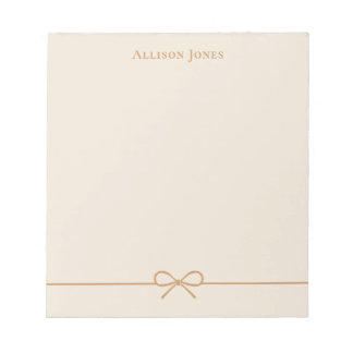 Elegant Modern Minimalist Girly Simple Cute Bow Notepad