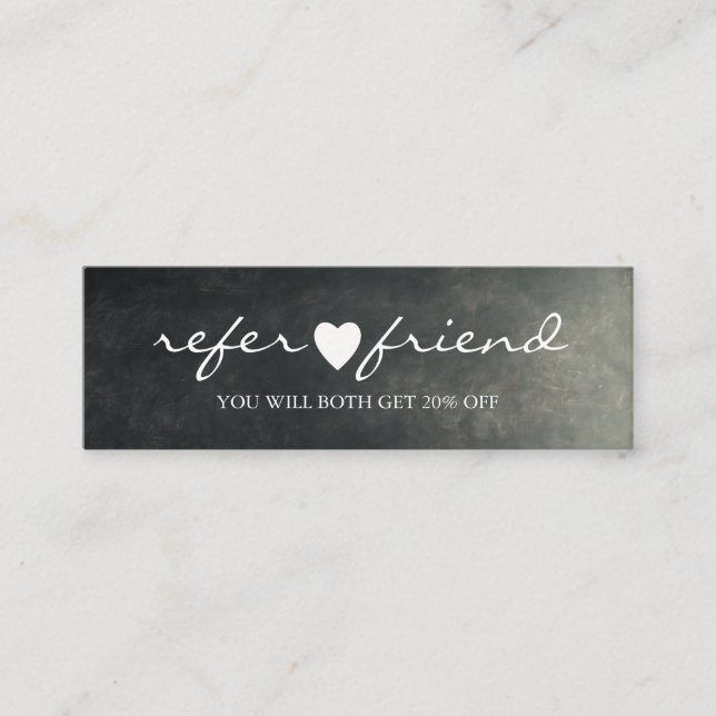 Elegant Modern Minimalist Heart Referral Card (Front)