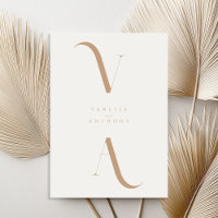 Elegant Modern Minimalist Ivory and Tan Wedding