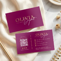 Elegant Modern Minimalist Luxury Berry Red Gold