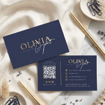 Elegant Modern Minimalist Luxury Navy Blue Gold