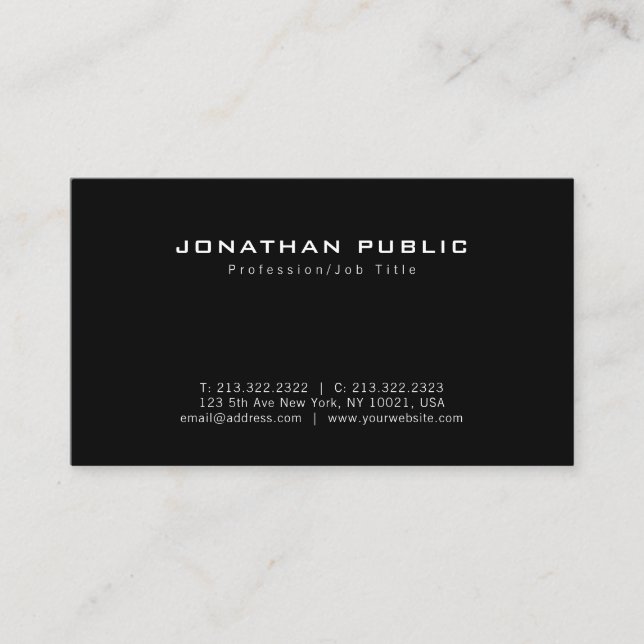Elegant Modern Minimalist Luxury Plain Trendy Business Card (Front)