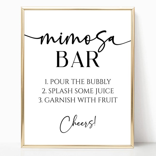 Elegant Modern Minimalist Mimosa Bar Sign (Creator Uploaded)