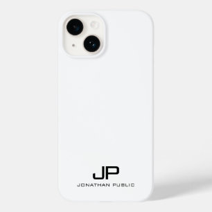 Elegant Modern Minimalist Monogram Black And White Case-Mate iPhone 14 Case