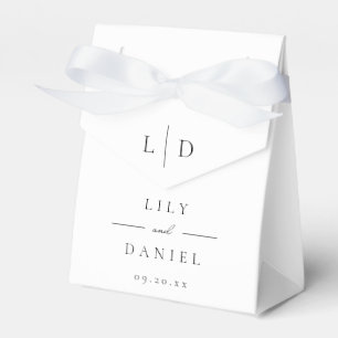 Elegant Modern Minimalist Monogram Wedding  Favour Box