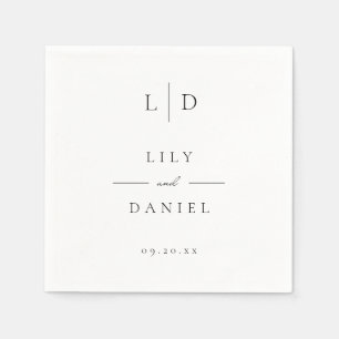 Elegant Modern Minimalist Monogram Wedding  Napkin