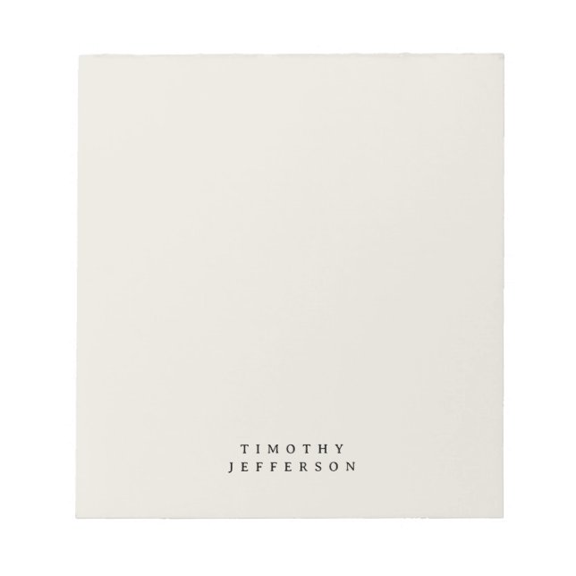 Elegant Modern Minimalist Own Name Notepad (Front)