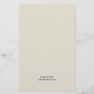 Elegant Modern Minimalist Own Name Stationery