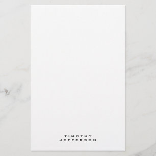 Elegant Modern Minimalist Own Name Stationery