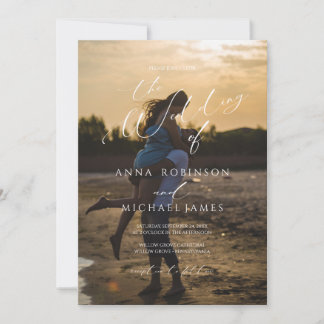 Elegant Modern Minimalist Photo Wedding Invitation