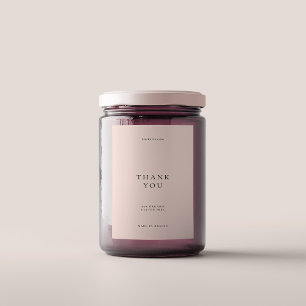Elegant Modern Minimalist Pink Thank You Food Label