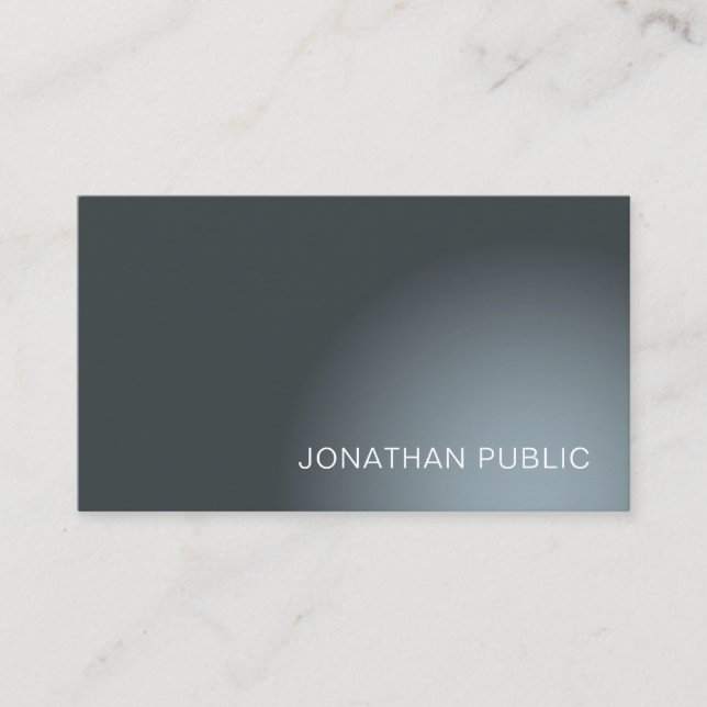 Elegant Modern Minimalist Plain Professional Business Card (Front)