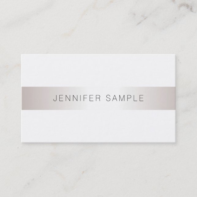 Elegant Modern Minimalist Plain Trendy Salon Business Card (Front)