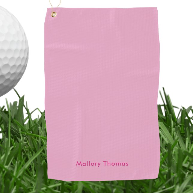 Elegant Modern Minimalist Professional Basic Pink  Golf Towel (Creator Uploaded)
