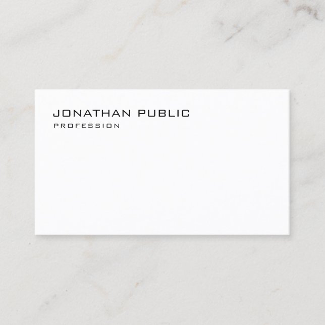 Elegant Modern Minimalist Professional Clean Plain Business Card (Front)