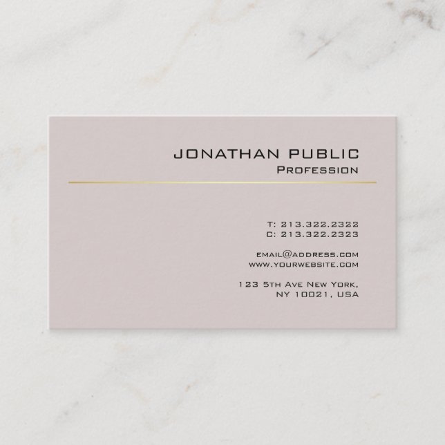 Elegant Modern Minimalist Professional Simple Business Card (Front)