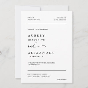 Elegant Modern Minimalist QR Code Wedding Photo Invitation