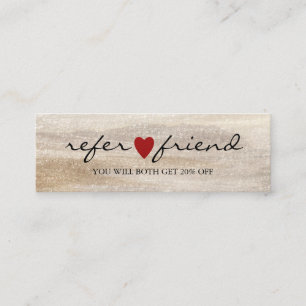 Elegant Modern Minimalist Red Heart Referral Card