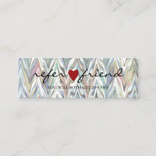 Elegant Modern Minimalist Red Heart Referral Card