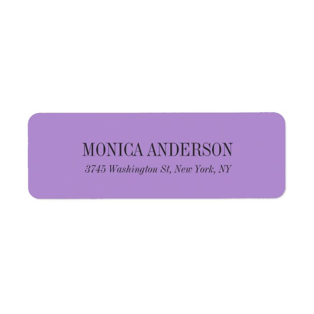 Elegant Modern Minimalist Return Address Label (Front)