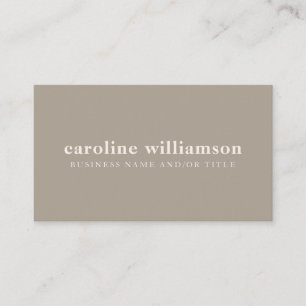 Elegant Modern Minimalist Rustic Taupe Business Card