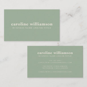 Elegant Modern Minimalist Sage Green Business Card