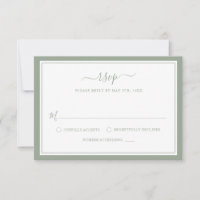 Elegant Modern Minimalist Sage Script Wedding