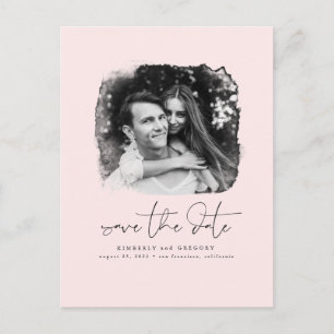 Elegant Modern Minimalist Save The Date Photo Announcement Postcard