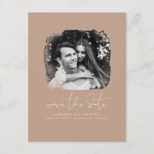 Elegant Modern Minimalist Save The Date Photo Announcement Postcard
