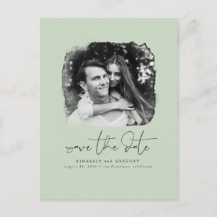 Elegant Modern Minimalist Save The Date Photo Announcement Postcard