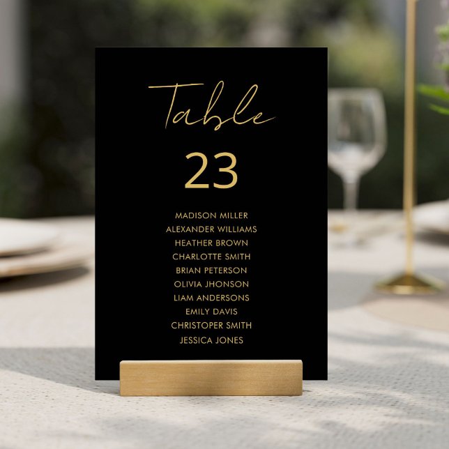 Elegant Modern Minimalist Seating Chart Table Number (Creator Uploaded)