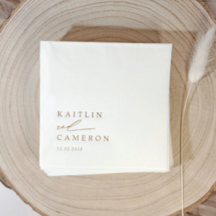 Elegant Modern Minimalist Simple Gold Wedding Foil Napkins