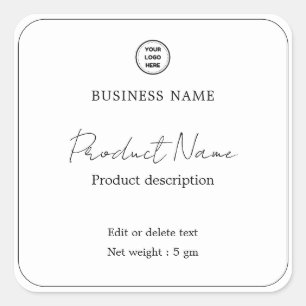 Elegant Modern Minimalist Square Product Label
