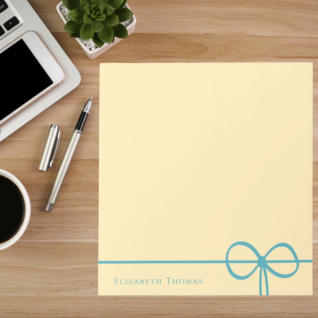 Elegant Modern Minimalist Stylish Girly Bow Notepad (Creator Uploaded)