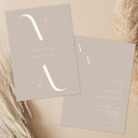 Elegant Modern Minimalist Taupe Wedding Invitation<br><div class="desc">Modern Minimalist Taupe Wedding Invitation. Features elegant monogram typography and minimal graphic design. Personalise text with all the details of your special day.</div>