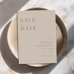 Elegant Modern Minimalist Taupe Wedding  Save The Date<br><div class="desc">Modern wedding save the date invitation with elegant minimalist typography design in taupe colour. Easily personalise with all of your information for custom wedding save the date cards.</div>