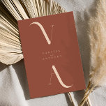 Elegant Modern Minimalist Terracotta Wedding Invitation<br><div class="desc">Modern Minimalist Terracotta Wedding Invitation. Features elegant monogram typography and minimal graphic design. Personalise text with all the details of your special day.</div>