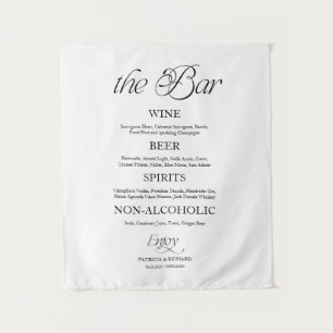 Elegant Modern Minimalist "The Bar" Wedding Sign Tapestry