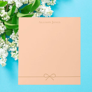 Elegant Modern Minimalist Trendy Girly Cute Bow Notepad