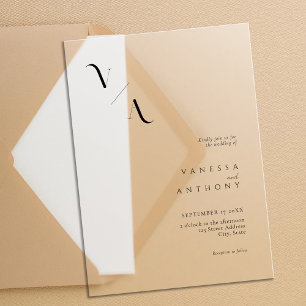 Elegant Modern Minimalist Wedding Acrylic Invitations