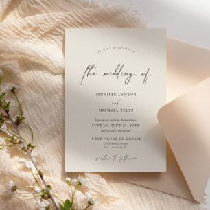 Elegant Modern Minimalist Wedding Invitation