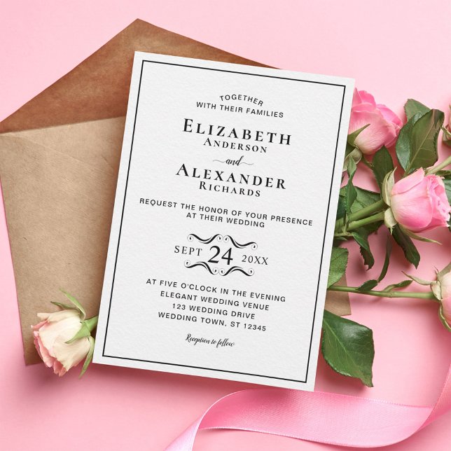 Elegant Modern Minimalist Wedding Invitation (Creator Uploaded)