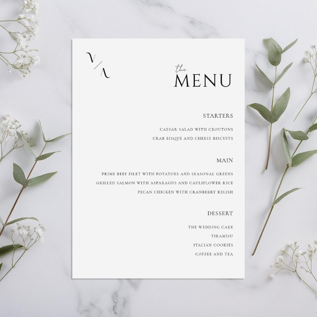 Elegant Modern Minimalist Wedding Menu (Creator Uploaded)