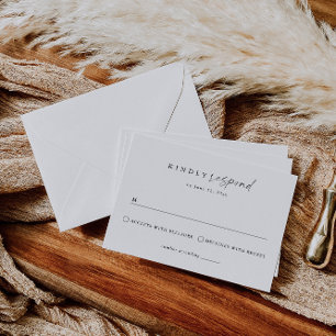 Elegant, Modern Minimalist Wedding RSVP Card